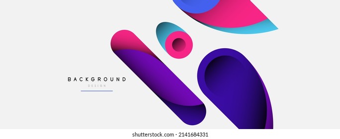 Antecedentes abstractos. círculos geométricos mínimos y formas redondeadas con efectos de sombra profundos. Plantilla de negocios de tecnología moderna para banner o fondo de papel tapiz