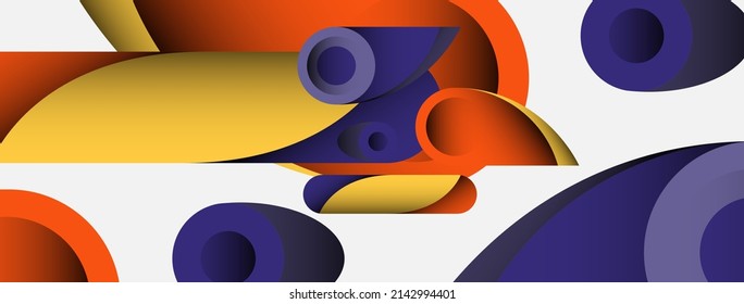 Abstract background. Minimal geometric circles and round style shapes with deep shadow effects. Trendy technology business template for wallpaper banner or background