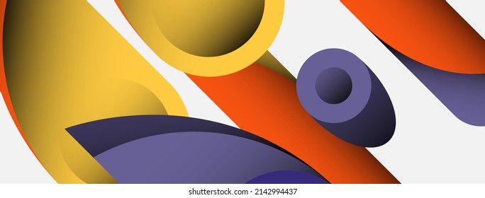 Antecedentes abstractos. círculos geométricos mínimos y formas redondeadas con efectos de sombra profundos. Plantilla de negocios de tecnología moderna para banner o fondo de papel tapiz