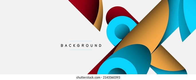 Abstract background. Minimal geometric circles and round style shapes with deep shadow effects. Trendy technology business template for wallpaper banner or background