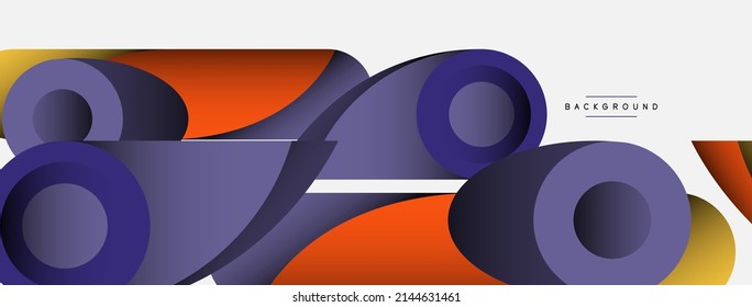 Abstract background. Minimal geometric circles and round style shapes with deep shadow effects. Trendy technology business template for wallpaper banner or background