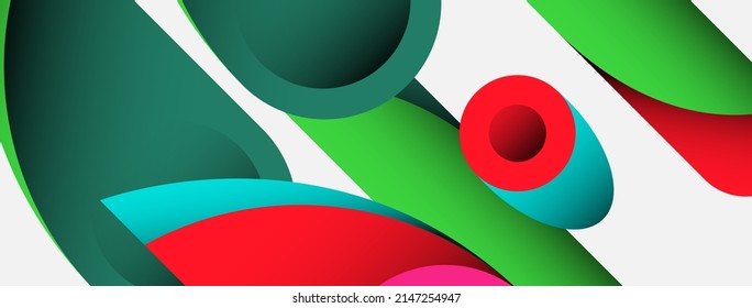 Abstract background. Minimal geometric circles and round style shapes with deep shadow effects. Trendy technology business template for wallpaper banner or background