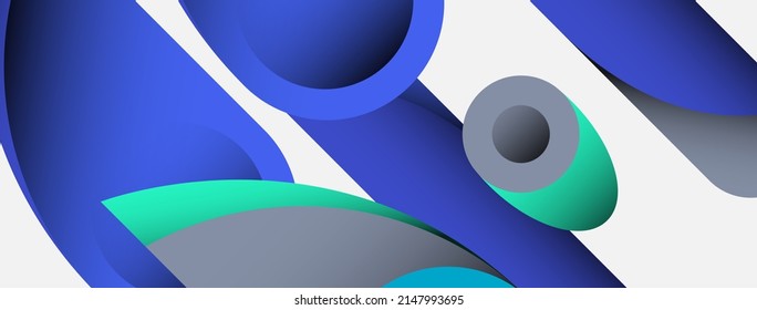 Abstract background. Minimal geometric circles and round style shapes with deep shadow effects. Trendy technology business template for wallpaper banner or background