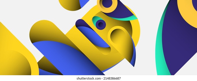 Abstrakter Hintergrund. Minimale geometrische Kreise und runde Formen mit tiefer Schattenwirkung. Trendtechnologie-Business-Vorlage für Bildschirmhintergründe oder Hintergrundbilder