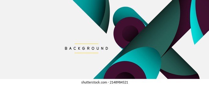 Abstract background. Minimal geometric circles and round style shapes with deep shadow effects. Trendy technology business template for wallpaper banner or background