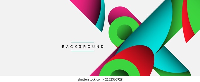 Abstract background. Minimal geometric circles and round style shapes with deep shadow effects. Trendy technology business template for wallpaper banner or background