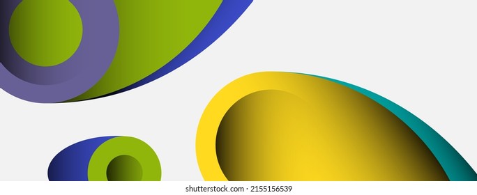 Abstract background. Minimal geometric circles and round style shapes with deep shadow effects. Trendy technology business template for wallpaper banner or background