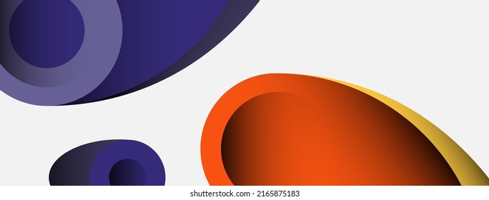 Abstract background. Minimal geometric circles and round style shapes with deep shadow effects. Trendy technology business template for wallpaper banner or background