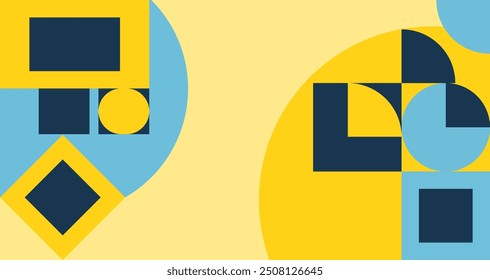 Abstract background Minimal geometric creative . Circle square and triangle design. Trendy techno business template for wallpaper, banner, background or landing