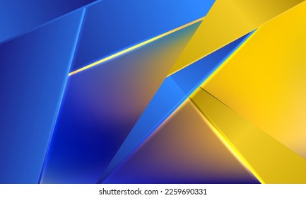Abstract background. Minimal geometric lines. Bright design texture. Dynamic shapes composition. Yellow and Blue. Vector illustration.