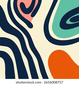 Abstract background with a minimal hand drawn retro design 