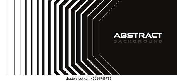Abstract background in minimal style with lines nested vertically. Striped transition mask from thick to thin from white to black. Geometric backdrop in monochrome style. Vector illustration