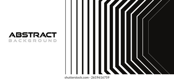 Abstract background in minimal style with lines nested vertically. Striped transition mask from thick to thin from white to black. Geometric backdrop in monochrome style. Vector illustration