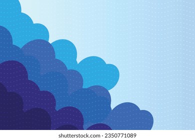 Abstract background minimal summer horizontal poster, cover, card with blue sky template illustration