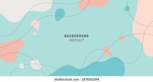 abstract background in minimal trendy style with art shapes, line and copy space for text. Design template for social media and websites