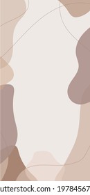 Abstract background in minimal trendy style. Beige desihn layout template with copy space for text. Minimalist vector illustration. 