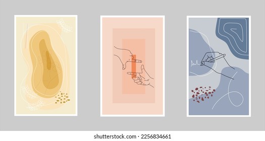 Abstract background minimalist art colour and hand woman  perfect to wall decor background minimalist art modern