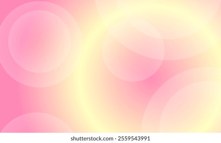 abstract background. Minimalist banner background, pastel colors, yellow and pink gradations. Geometric circle effect style.