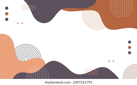 Abstract background minimalist, hand drawn with geometric and organic shapes in different shades of brown. simple trendy flat vector illustration 
