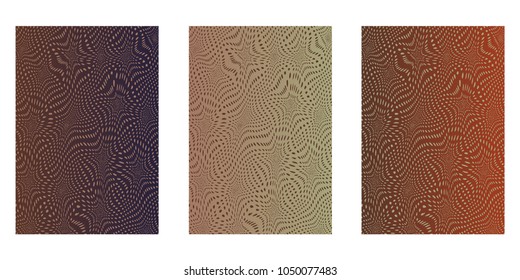 Abstract background. Minimalistic cover design templates. Set of layouts for covers of books, phones,albums, notebooks, reports, magazines. Line halftone gradient effect. Geometric mock-up texture