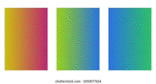 Abstract background. Minimalistic cover design templates. Set of layouts for covers of books, phones,albums, notebooks, reports, magazines. Line halftone gradient effect. Geometric mock-up texture