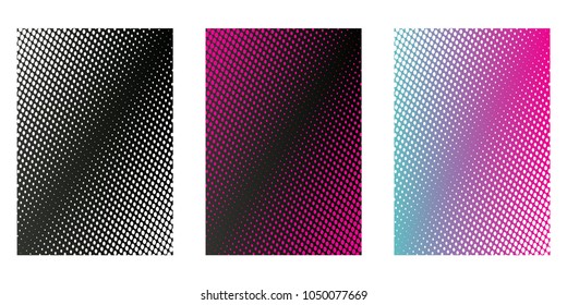 Abstract background. Minimalistic cover design templates. Set of layouts for covers of books, phones,albums, notebooks, reports, magazines. Line halftone gradient effect. Geometric mock-up texture