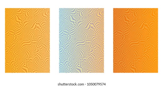 Abstract background. Minimalistic cover design templates. Set of layouts for covers of books, phones,albums, notebooks, reports, magazines. Line halftone gradient effect. Geometric mock-up texture