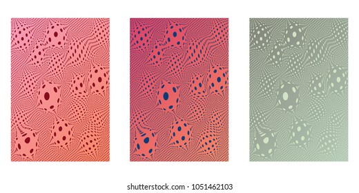 Abstract background. Minimalistic cover design templates. Set of layouts for covers of books, phones,albums, notebooks, reports, magazines. Line halftone gradient effect. Geometric mock-up texture