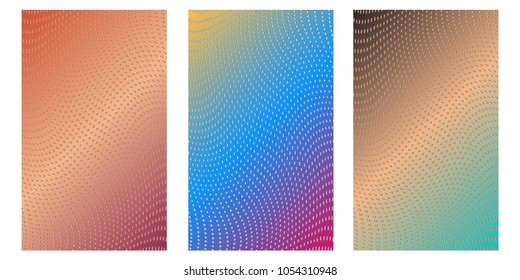 Abstract background. Minimalistic cover design templates. Set of layouts for covers of books, phones,albums, notebooks, reports, magazines. Line halftone gradient effect. Geometric mock-up texture