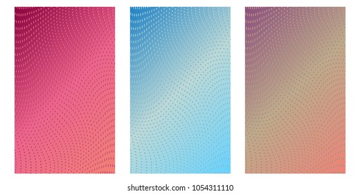 Abstract background. Minimalistic cover design templates. Set of layouts for covers of books, phones,albums, notebooks, reports, magazines. Line halftone gradient effect. Geometric mock-up texture
