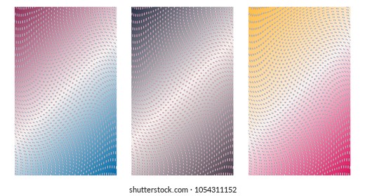 Abstract background. Minimalistic cover design templates. Set of layouts for covers of books, phones,albums, notebooks, reports, magazines. Line halftone gradient effect. Geometric mock-up texture