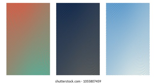 Abstract background. Minimalistic cover design templates. Set of layouts for covers of books, phones,albums, notebooks, reports, magazines. Line halftone gradient effect. Geometric mock-up texture