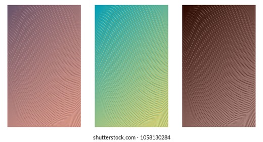Abstract background. Minimalistic cover design templates. Set of layouts for covers of books, phones,albums, notebooks, reports, magazines. Line halftone gradient effect. Geometric mock-up texture