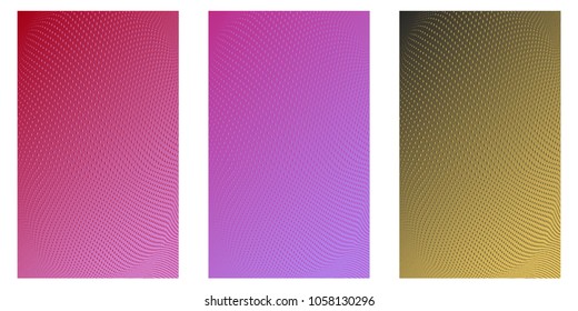Abstract background. Minimalistic cover design templates. Set of layouts for covers of books, phones,albums, notebooks, reports, magazines. Line halftone gradient effect. Geometric mock-up texture