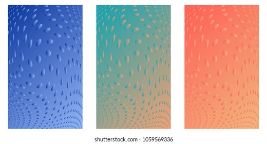 Abstract background. Minimalistic cover design templates. Set of layouts for covers of books, phones,albums, notebooks, reports, magazines. Line halftone gradient effect. Geometric mock-up texture