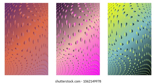 Abstract background. Minimalistic cover design templates. Set of layouts for covers of books, phones,albums, notebooks, reports, magazines. Line halftone gradient effect. Geometric mock-up texture