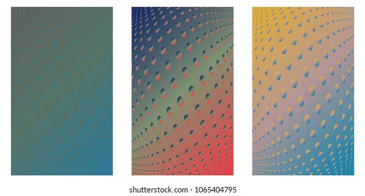 Abstract background. Minimalistic cover design templates. Set of layouts for covers of books, phones,albums, notebooks, reports, magazines. Line halftone gradient effect. Geometric mock-up texture