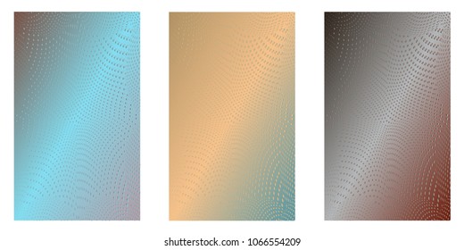 Abstract background. Minimalistic cover design templates. Set of layouts for covers of books, phones,albums, notebooks, reports, magazines. Line halftone gradient effect. Geometric mock-up texture