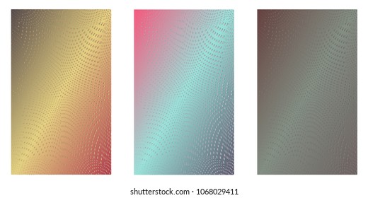 Abstract background. Minimalistic cover design templates. Set of layouts for covers of books, phones,albums, notebooks, reports, magazines. Line halftone gradient effect. Geometric mock-up texture