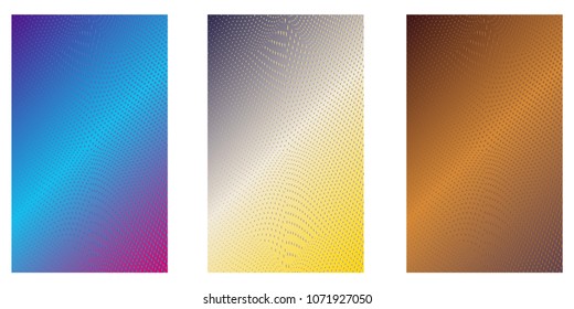 Abstract background. Minimalistic cover design templates. Set of layouts for covers of books, phones,albums, notebooks, reports, magazines. Line halftone gradient effect. Geometric mock-up texture