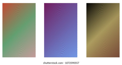 Abstract background. Minimalistic cover design templates. Set of layouts for covers of books, phones,albums, notebooks, reports, magazines. Line halftone gradient effect. Geometric mock-up texture