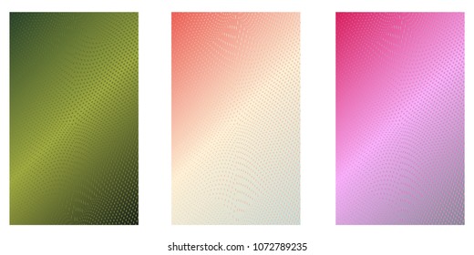 Abstract background. Minimalistic cover design templates. Set of layouts for covers of books, phones,albums, notebooks, reports, magazines. Line halftone gradient effect. Geometric mock-up texture