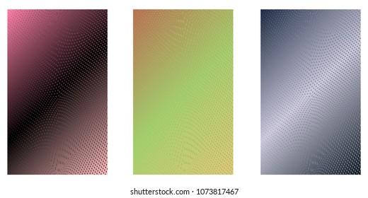 Abstract background. Minimalistic cover design templates. Set of layouts for covers of books, phones,albums, notebooks, reports, magazines. Line halftone gradient effect. Geometric mock-up texture