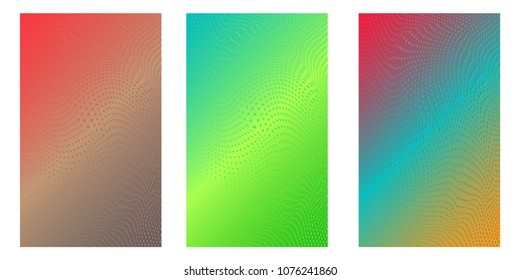 Abstract background. Minimalistic cover design templates. Set of layouts for covers of books, phones,albums, notebooks, reports, magazines. Line halftone gradient effect. Geometric mock-up texture