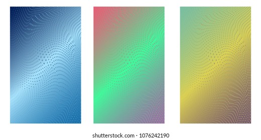 Abstract background. Minimalistic cover design templates. Set of layouts for covers of books, phones,albums, notebooks, reports, magazines. Line halftone gradient effect. Geometric mock-up texture