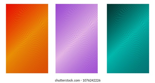 Abstract background. Minimalistic cover design templates. Set of layouts for covers of books, phones,albums, notebooks, reports, magazines. Line halftone gradient effect. Geometric mock-up texture