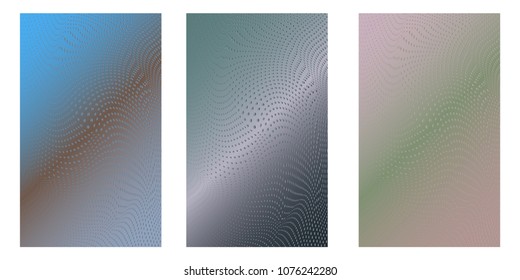 Abstract background. Minimalistic cover design templates. Set of layouts for covers of books, phones,albums, notebooks, reports, magazines. Line halftone gradient effect. Geometric mock-up texture
