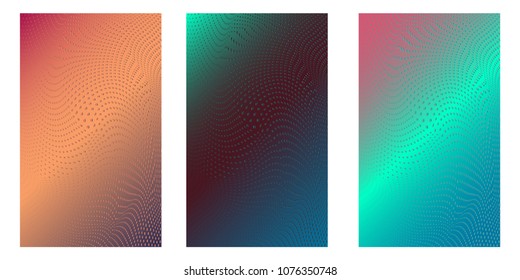 Abstract background. Minimalistic cover design templates. Set of layouts for covers of books, phones,albums, notebooks, reports, magazines. Line halftone gradient effect. Geometric mock-up texture