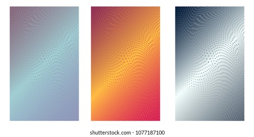 Abstract background. Minimalistic cover design templates. Set of layouts for covers of books, phones,albums, notebooks, reports, magazines. Line halftone gradient effect. Geometric mock-up texture