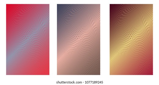 Abstract background. Minimalistic cover design templates. Set of layouts for covers of books, phones,albums, notebooks, reports, magazines. Line halftone gradient effect. Geometric mock-up texture
